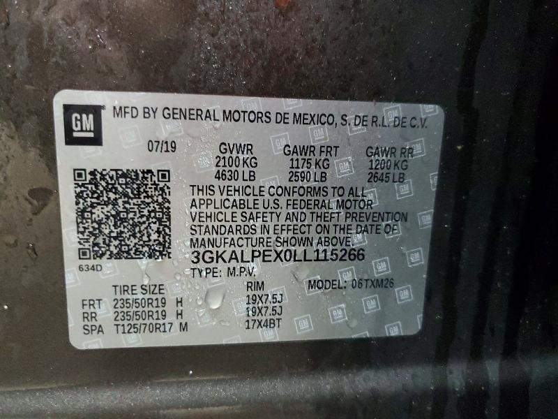 50713226 :رقم المزاد ، 3GKALPEX0LL115266 vin ، 2020 Gmc Terrain مزاد بيع