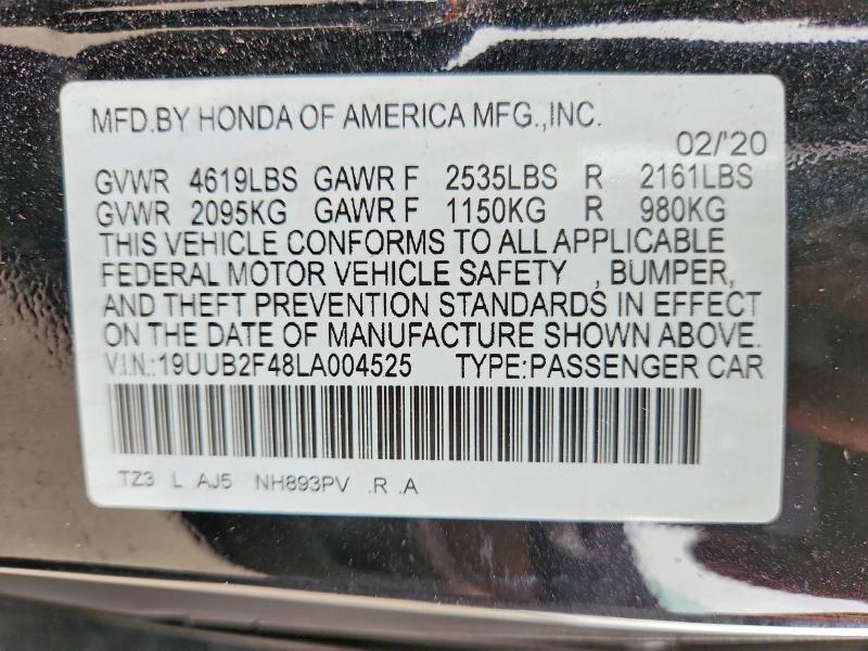 Aukcja sprzedaży 2020 Acura Tlx, vin: 19UUB2F48LA004525, numer aukcji: 51853346