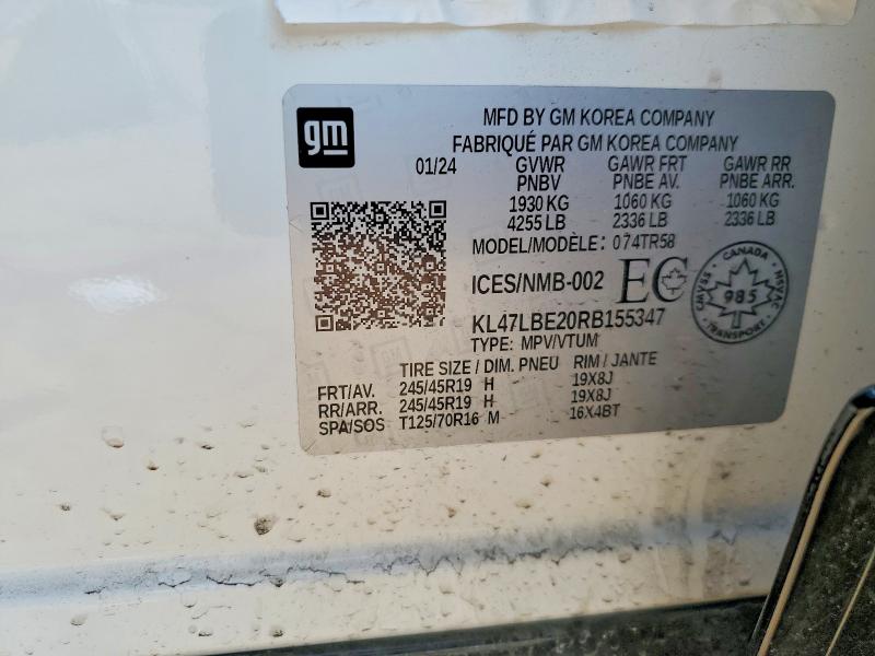 50369256 :رقم المزاد ، KL47LBE20RB155347 vin ، 2024 Buick Envista مزاد بيع