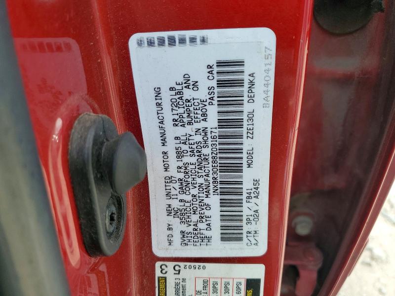 Продажа на аукционе авто 2008 Toyota Corolla, vin: 1NXBR30E88Z031671, номер лота: 50450306