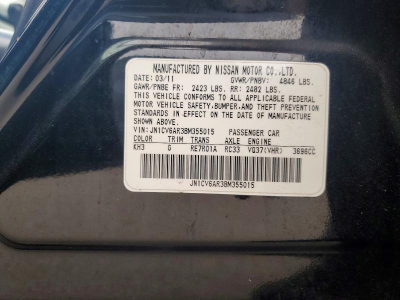 49441126 :رقم المزاد ، JN1CV6AR3BM355015 vin ، 2011 Infiniti G37 Sedan مزاد بيع