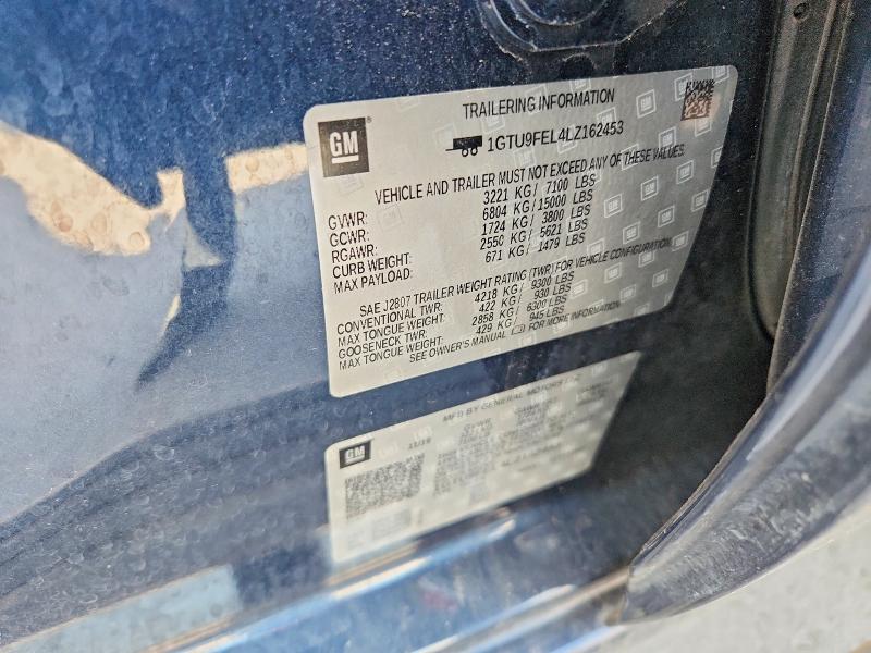 51016876 :رقم المزاد ، 1GTU9FEL4LZ162453 vin ، 2020 Gmc Sierra مزاد بيع