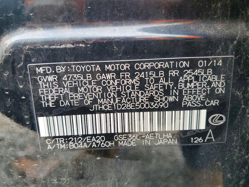48021366 :رقم المزاد ، JTHCE1D28E5003690 vin ، 2014 Lexus Is 350 مزاد بيع