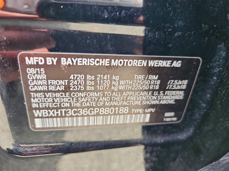 50306466 :رقم المزاد ، WBXHT3C36GP880188 vin ، 2016 Bmw X1 مزاد بيع