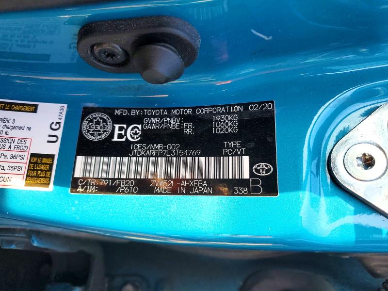 Продаж на аукціоні авто 2020 Toyota Prius Prime, vin: JTDKARFP7L3154769, номер лоту: 49158086