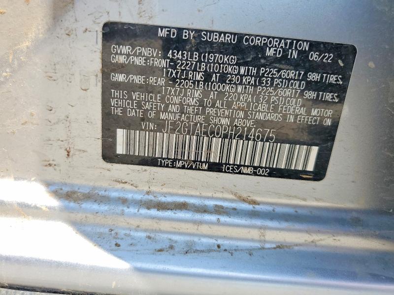 2023 Subaru Crosstrek მანქანა იყიდება აუქციონზე, vin: JF2GTAEC0PH214675, აუქციონის ნომერი: 51187356