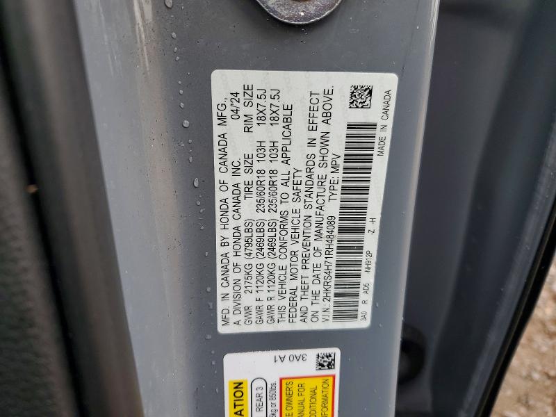 Продаж на аукціоні авто 2024 Honda Cr-v, vin: 2HKRS4H71RH484089, номер лоту: 49935866