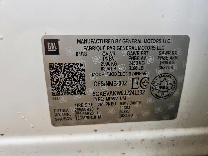 Продаж на аукціоні авто 2018 Buick Enclave, vin: 5GAEVAKW9JJ241132, номер лоту: 48675406