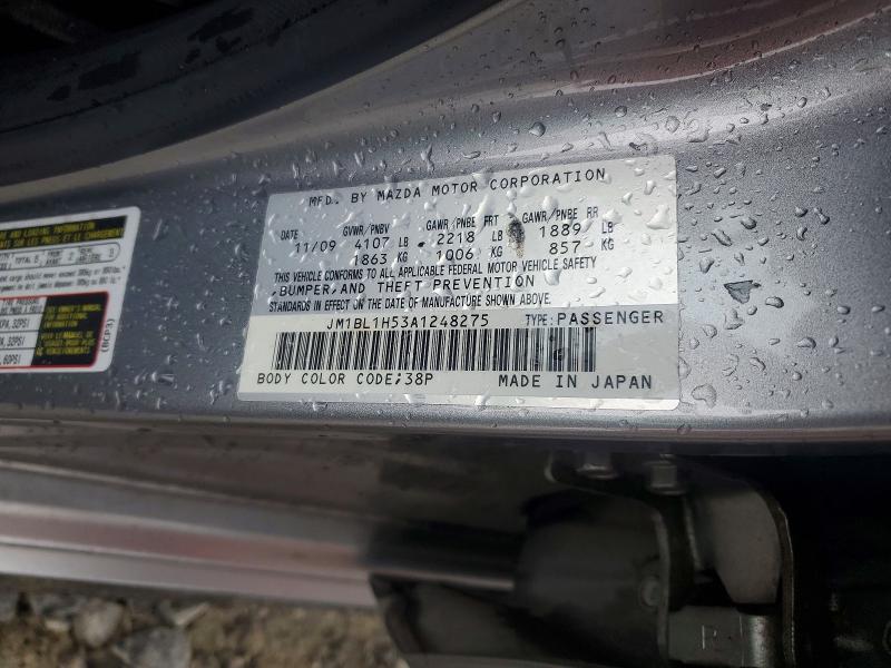 Aukcja sprzedaży 2010 Mazda 3, vin: JM1BL1H53A1248275, numer aukcji: 51570036