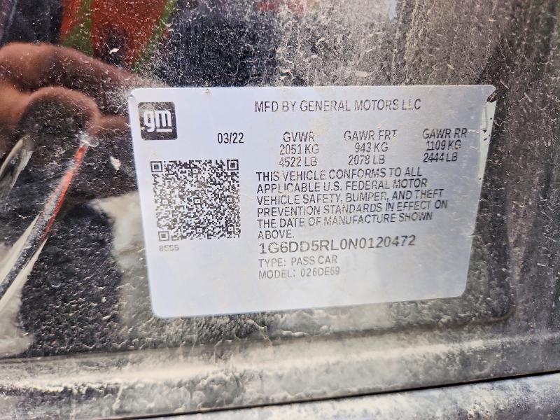 51084266 :رقم المزاد ، 1G6DD5RL0N0120472 vin ، 2022 Cadillac Ct4-v مزاد بيع