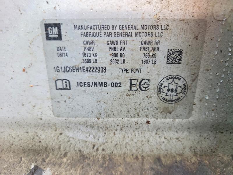 Aukcja sprzedaży 2014 Chevrolet Sonic, vin: 1G1JC6EH1E4222908, numer aukcji: 49580986