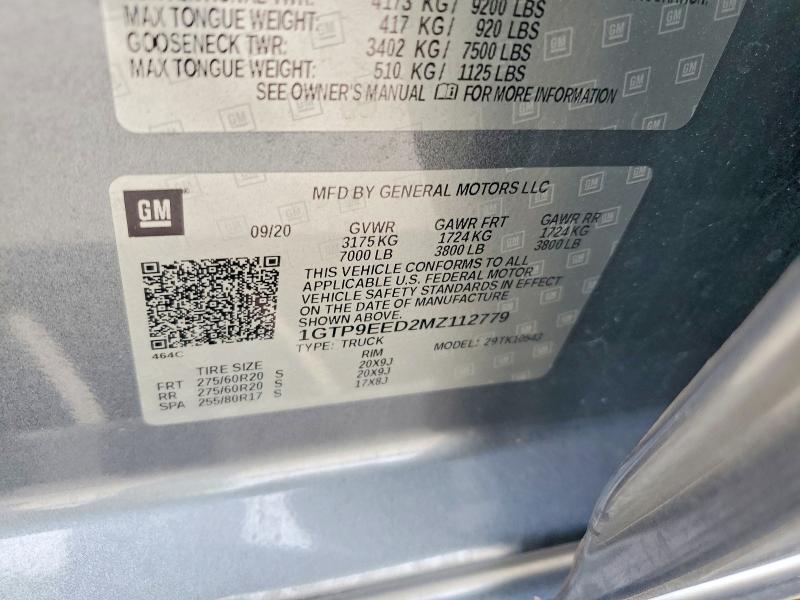 Aukcja sprzedaży 2021 Gmc Sierra, vin: 1GTP9EED2MZ112779, numer aukcji: 51101526