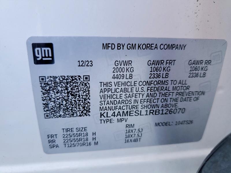 2024 Buick Encore Gx მანქანა იყიდება აუქციონზე, vin: KL4AMESL1RB126070, აუქციონის ნომერი: 48341186