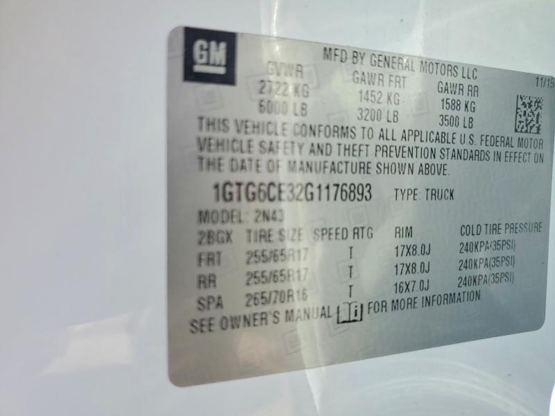 Продаж на аукціоні авто 2016 Gmc Canyon, vin: 1GTG6CE32G1176893, номер лоту: 50576916