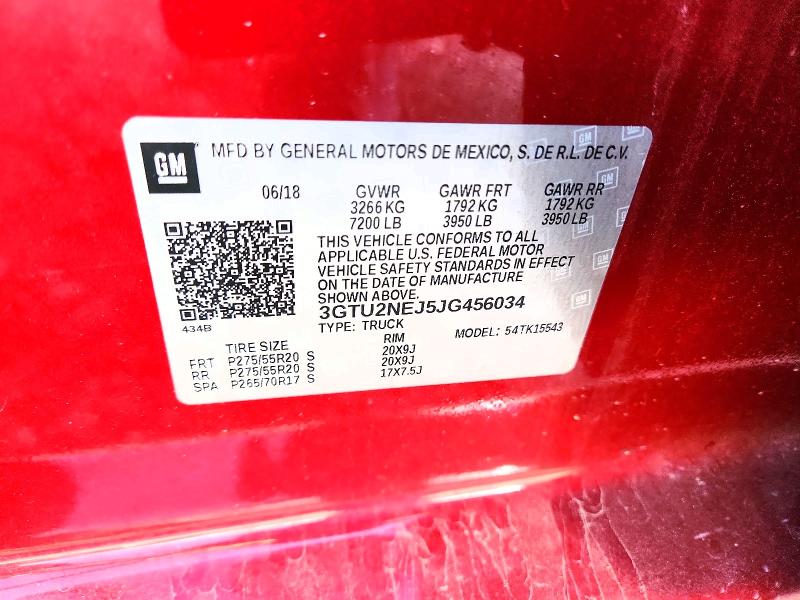 2018 Gmc Sierra მანქანა იყიდება აუქციონზე, vin: 3GTU2NEJ5JG456034, აუქციონის ნომერი: 51521886
