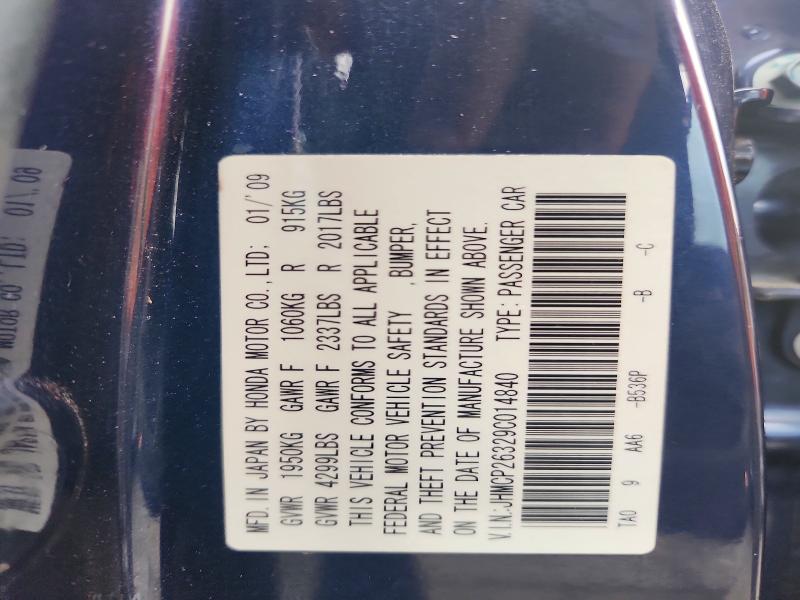 Продаж на аукціоні авто 2009 Honda Accord, vin: JHMCP26329C014840, номер лоту: 49019226