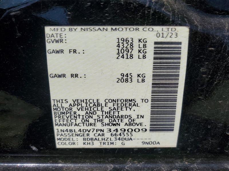 2023 Nissan Altima მანქანა იყიდება აუქციონზე, vin: 1N4BL4DV7PN349009, აუქციონის ნომერი: 49627396