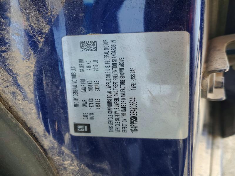 2014 Buick Verano მანქანა იყიდება აუქციონზე, vin: 1G4PP5SK2E4205644, აუქციონის ნომერი: 50308526