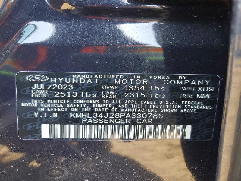2023 Hyundai Sonata მანქანა იყიდება აუქციონზე, vin: KMHL34J28PA330786, აუქციონის ნომერი: 49222986