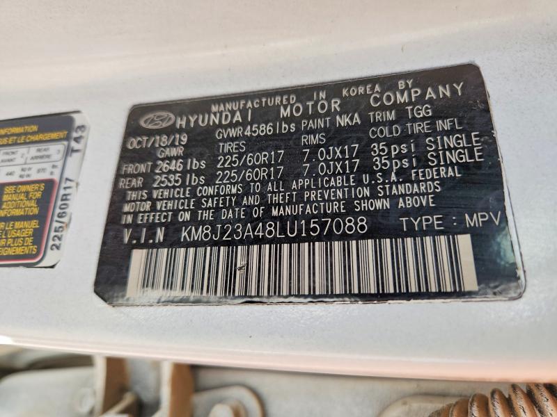 Продажа на аукционе авто 2020 Hyundai Tucson, vin: KM8J23A48LU157088, номер лота: 50345026