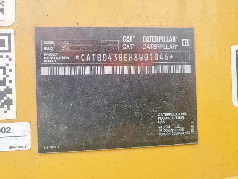 2023 Catera 430-07 Backhoe მანქანა იყიდება აუქციონზე, vin: CAT00430EH8W01046, აუქციონის ნომერი: 48039986