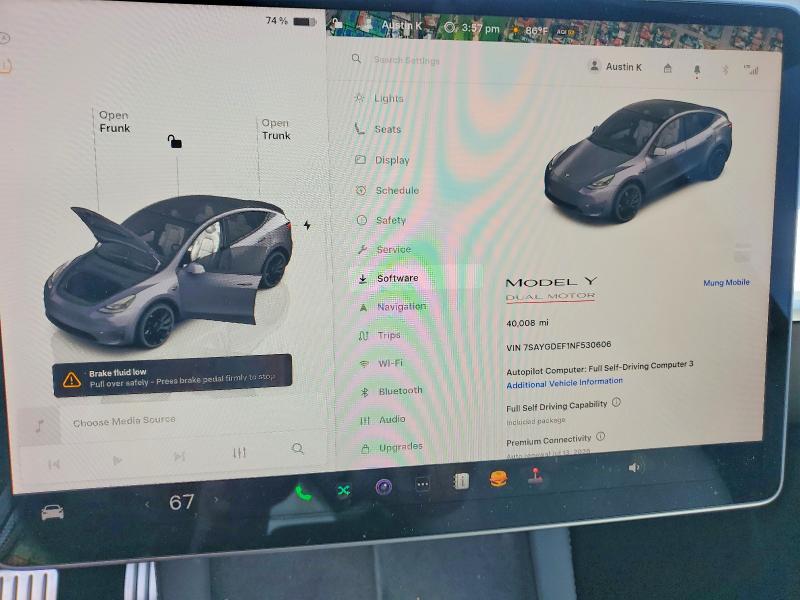 Aukcja sprzedaży 2022 Tesla Model Y, vin: 7SAYGDEF1NF530606, numer aukcji: 50468796
