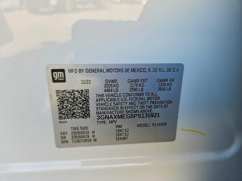 50363576 :رقم المزاد ، 3GNAXMEG5PS135921 vin ، 2023 Chevrolet Equinox مزاد بيع