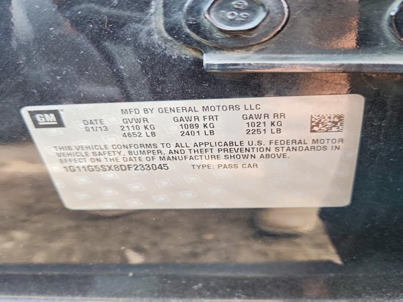 Aukcja sprzedaży 2013 Chevrolet Malibu, vin: 1G11G5SX8DF233045, numer aukcji: 50403996