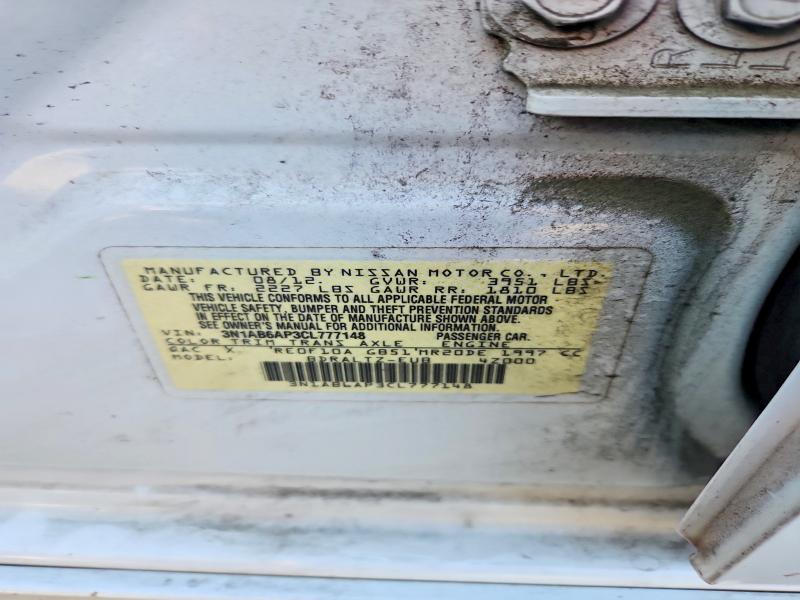2012 Nissan Sentra მანქანა იყიდება აუქციონზე, vin: 3N1AB6AP3CL777148, აუქციონის ნომერი: 50282106