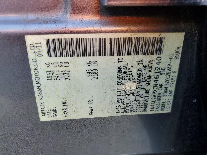 Aukcja sprzedaży 2012 Nissan Altima, vin: 1N4AL2APXCN461240, numer aukcji: 49093356