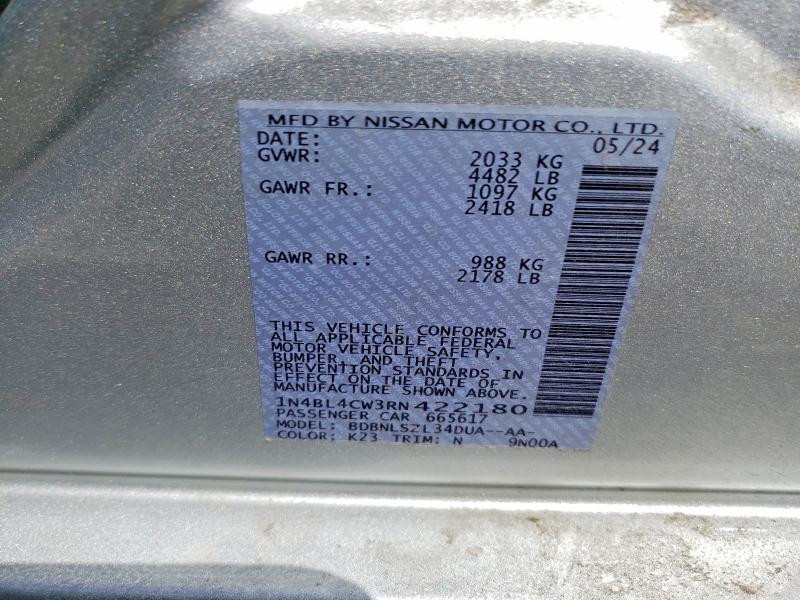 51379366 :رقم المزاد ، 1N4BL4CW3RN422180 vin ، 2024 Nissan Altima مزاد بيع