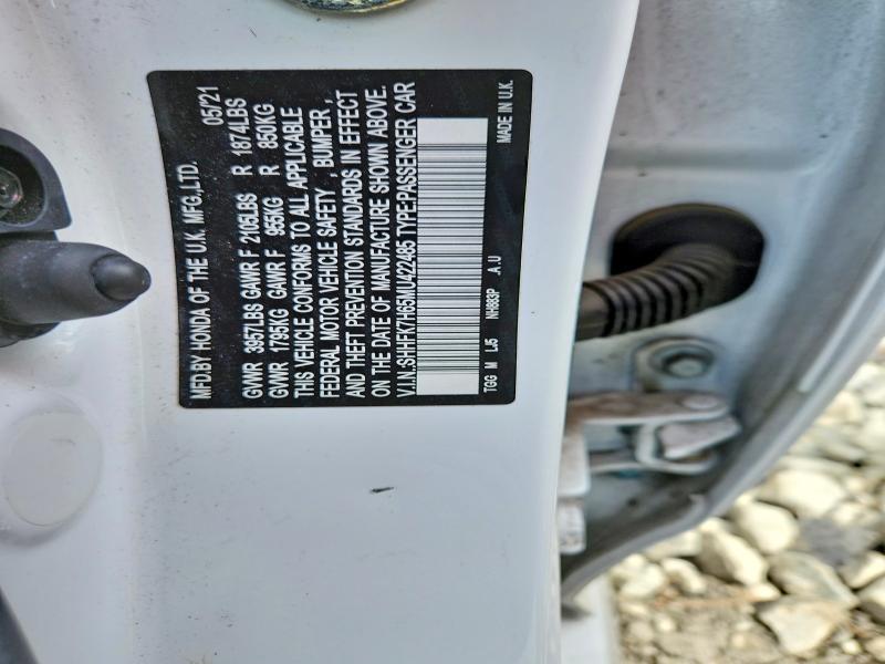 Aukcja sprzedaży 2021 Honda Civic, vin: SHHFK7H65MU422485, numer aukcji: 51966736