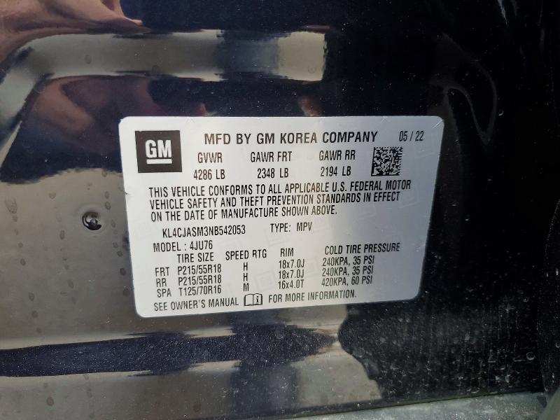 Aukcja sprzedaży 2022 Buick Encore, vin: KL4CJASM3NB542053, numer aukcji: 51257256