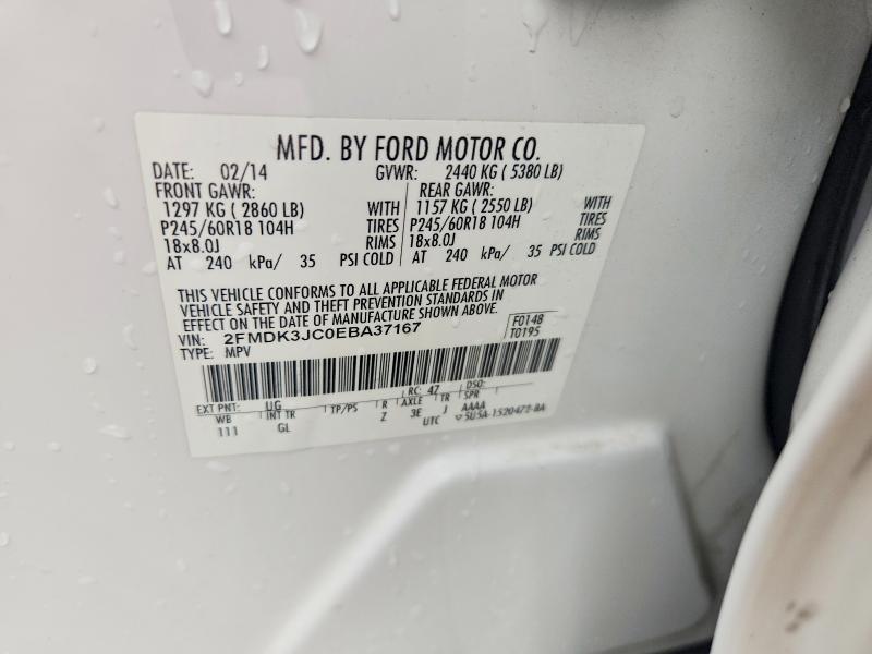 Продаж на аукціоні авто 2014 Ford Edge, vin: 2FMDK3JC0EBA37167, номер лоту: 49494266