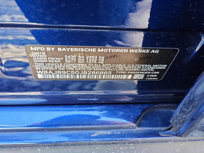 49051316 :رقم المزاد ، WBAJB9C50JB286865 vin ، 2018 Bmw M550xi مزاد بيع