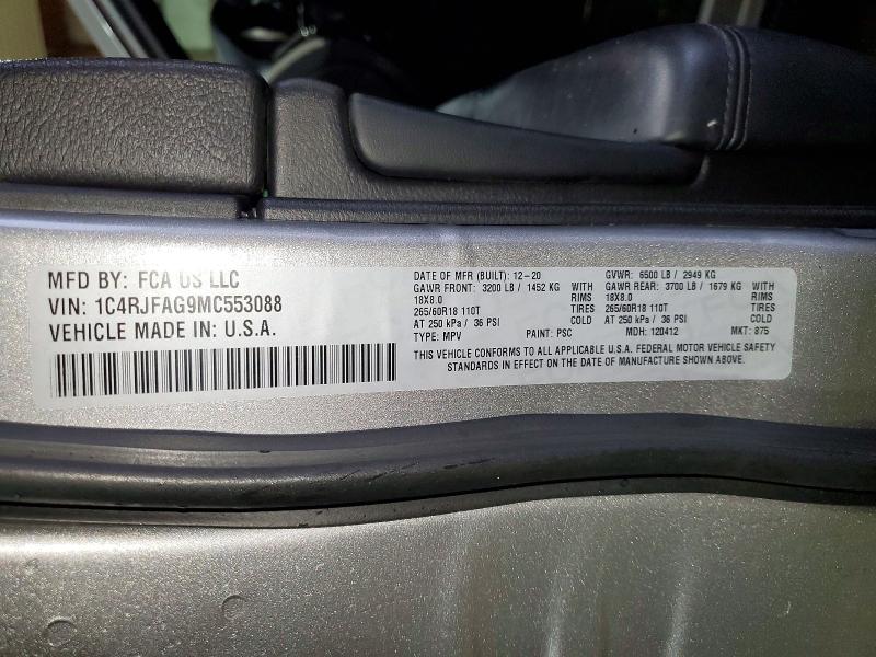 Продажа на аукционе авто 2021 Jeep Grand Cherokee, vin: 1C4RJFAG9MC553088, номер лота: 50993816