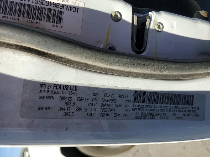 48857336 :رقم المزاد ، 1C4NJPBA4GD561449 vin ، 2016 Jeep Patriot مزاد بيع