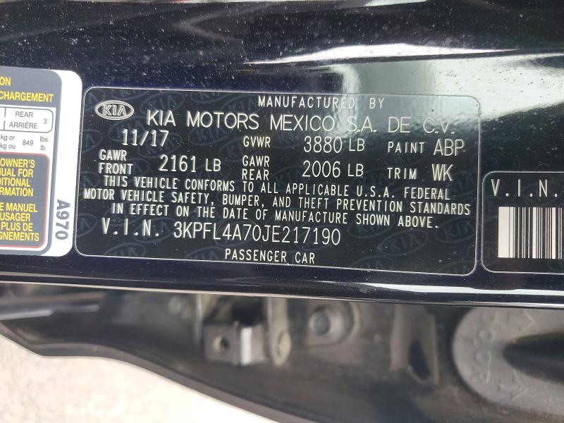 Продаж на аукціоні авто 2018 Kia Forte, vin: 3KPFL4A70JE217190, номер лоту: 51541346