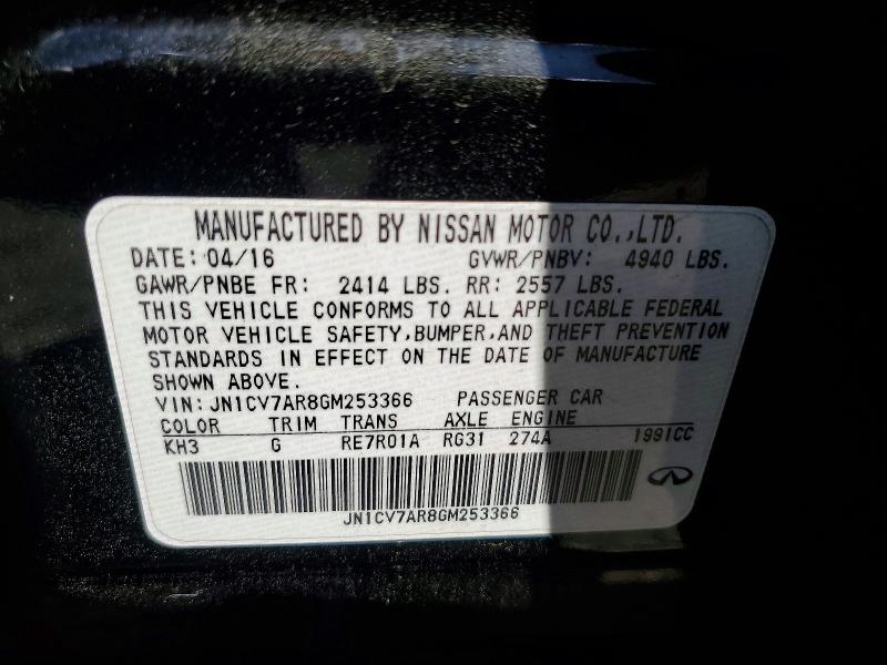49375936 :رقم المزاد ، JN1CV7AR8GM253366 vin ، 2016 Infiniti Q50 مزاد بيع