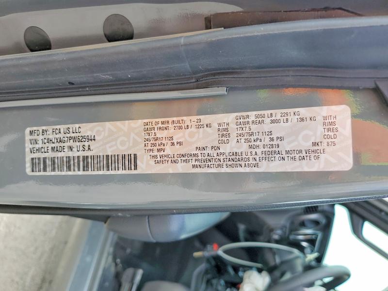 2023 Jeep Wrangler მანქანა იყიდება აუქციონზე, vin: 1C4HJXAG7PW625944, აუქციონის ნომერი: 50071586