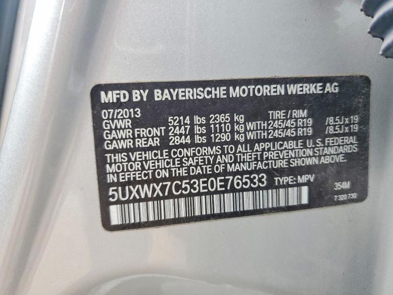 Продаж на аукціоні авто 2014 Bmw X3, vin: 5UXWX7C53E0E76533, номер лоту: 51696866