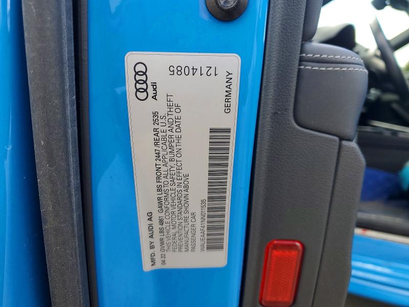 Aukcja sprzedaży 2022 Audi A4, vin: WAUEAAF41NN011535, numer aukcji: 48671786