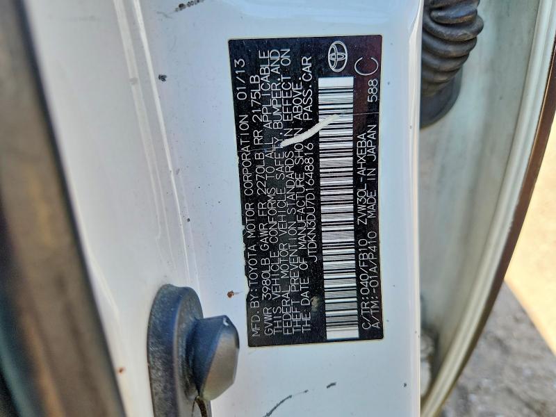 50445586 :رقم المزاد ، JTDKN3DU7D1648816 vin ، 2013 Toyota Prius مزاد بيع