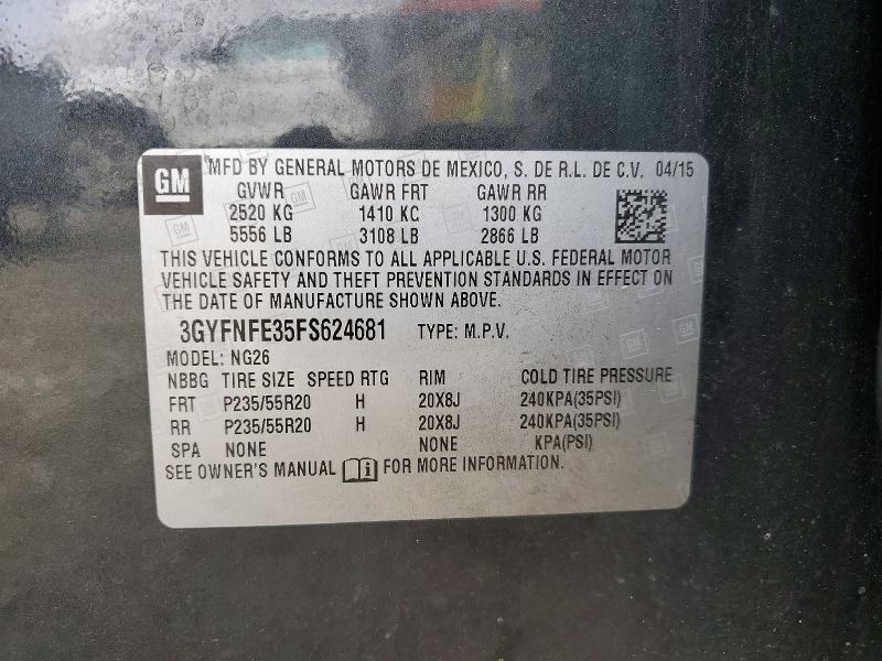 Aukcja sprzedaży 2015 Cadillac Srx, vin: 3GYFNFE35FS624681, numer aukcji: 50837736