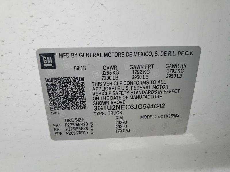 Продажа на аукционе авто 2018 Gmc Sierra, vin: 3GTU2NEC6JG544642, номер лота: 49291296
