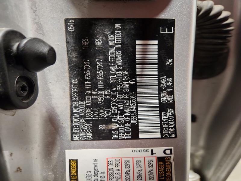Aukcja sprzedaży 2016 Toyota 4runner, vin: JTEBU5JR4G5350652, numer aukcji: 49197226