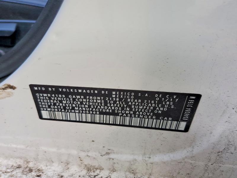 Aukcja sprzedaży 2017 Volkswagen Jetta, vin: 3VWDB7AJ2HM305968, numer aukcji: 49752006