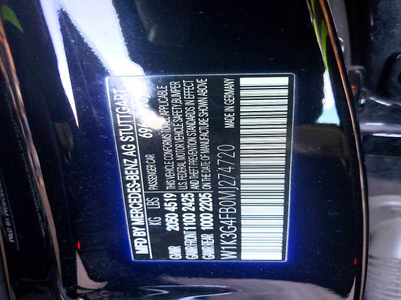49040436 :رقم المزاد ، W1K3G4FB0MJ274720 vin ، 2021 Mercedes-benz A مزاد بيع