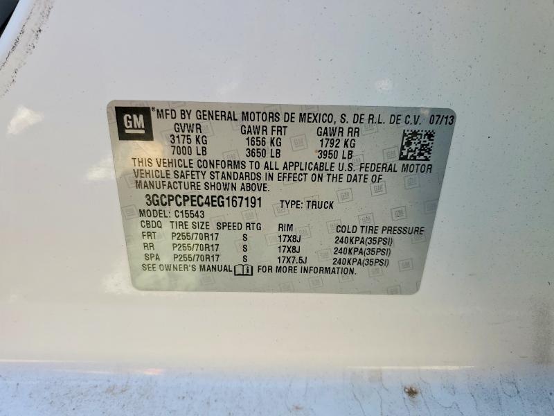 2014 Chevrolet Silverado მანქანა იყიდება აუქციონზე, vin: 3GCPCPEC4EG167191, აუქციონის ნომერი: 50490626