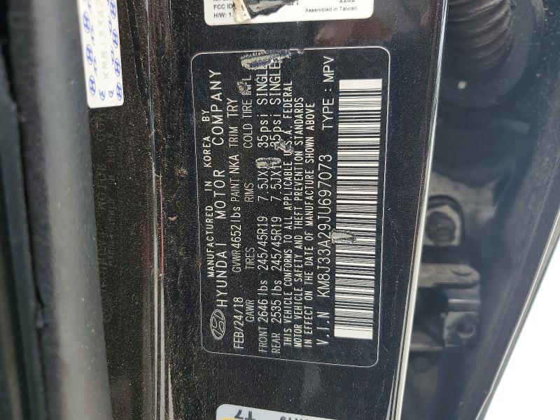 Aukcja sprzedaży 2018 Hyundai Tucson, vin: KM8J33A29JU697073, numer aukcji: 51484646